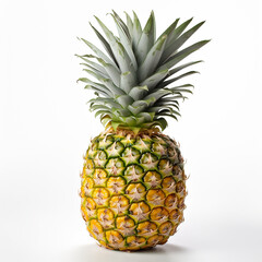 Fototapeta premium Crisp Pineapple on a White Background: Shadow-Free Simplicity