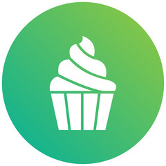 Cup Cake Vector Icon Design Illustration