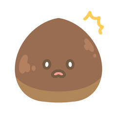 シンプルな栗キャラクターびっくり⭐︎PNG