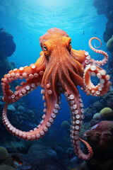 King octopus at the bottom of the sea