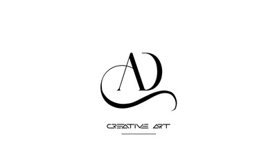 AD, DA, A, D abstract letters logo monogram