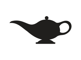 Silhouette of the Magical Lamp . Isolated vector Illustration.