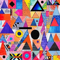 Obraz premium Fun and quirky memphis style patterns. Great for banners, background, invites and more. 