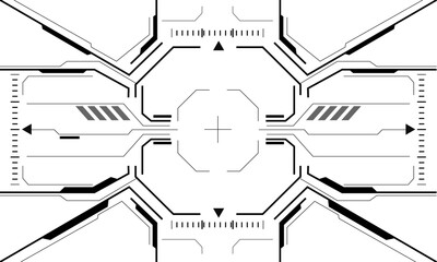 Obraz premium HUD sci-fi interface screen monochrome view design virtual reality futuristic technology display vector