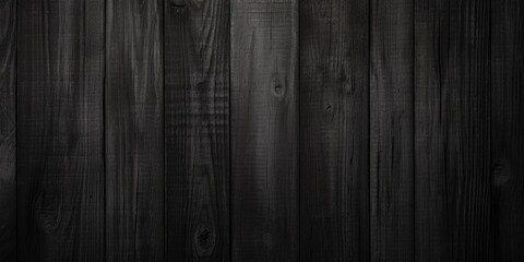 Naklejka premium Black grey rustic dark wooden texture - wood background, generative ai