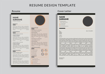 CV resume Template with cover letter.Cv design template.Resume Template.Modern CV 