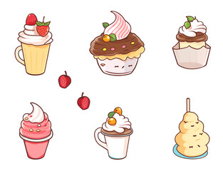 cupcake, dessert, vector, food, sweet