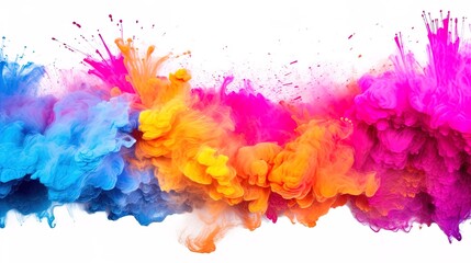 Colorful powder explosion celebrating Holi, generated by ai