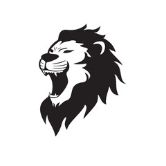 lion head silhouette logo template design. wild animal sign and symbol.