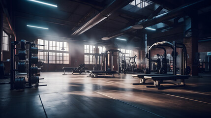 Naklejka premium Fitness Haven: Energizing Workouts in the Gym