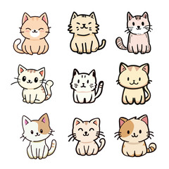 Obraz na płótnie Canvas Cute Kitten Cat Doodle Style Vector Illustration