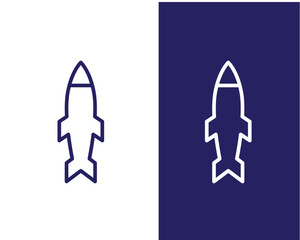 Rocket icon vector flat style logo template