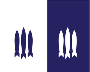 Rocket icon vector flat style logo template