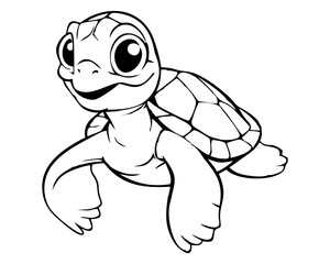 Sea Turtle coloring book. Vector illustration