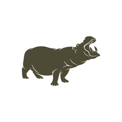 Hippopotamus vector illustration design. Hippopotamus logo design Template.