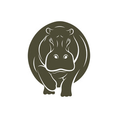 Fototapeta premium Hippopotamus vector illustration design. Hippopotamus logo design Template.