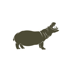 Hippopotamus vector illustration design. Hippopotamus logo design Template.