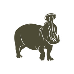 Hippopotamus vector illustration design. Hippopotamus logo design Template.