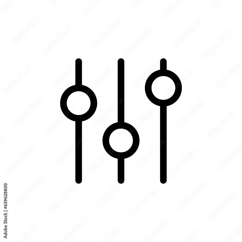 Poster sound volume level icon, control panel slide icon, sound controller icon, adjustment settings slider