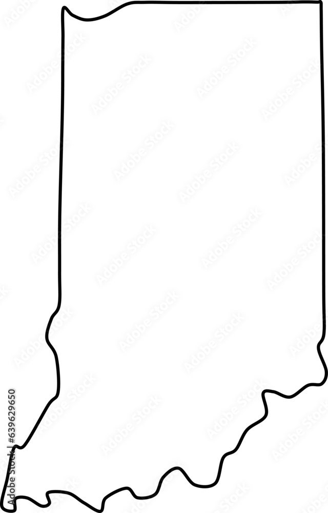 Wall mural indiana map, indiana vector, indiana outline, indiana