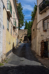 A narrow street in the town
