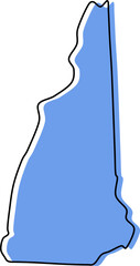 new hampshire map, new hampshire vector, new hampshire outline, new hampshire stylized