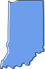 indiana map, indiana vector, indiana outline, indiana stylized