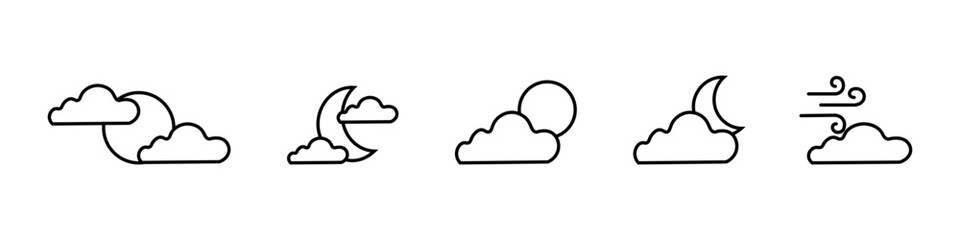 weather sun  wind clouds moon climate