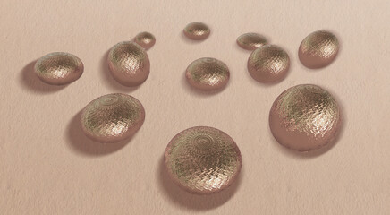 chocolate easter eggs. set of golden eggs. 3d render wallpaper black and copper color easter eggs on white background. - Vacation backgroun