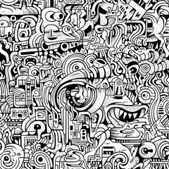 Trippy doodles optical illusion psychedelic repeat pattern