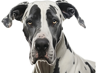 Alert Great Dane Headshot, No Background