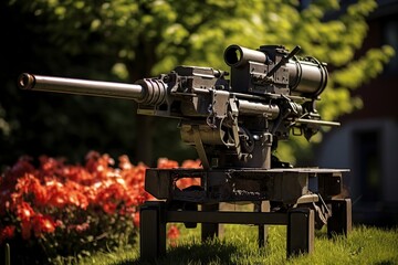 anti-aircraft machine gun during the war