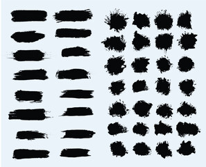 Set of vector brush strokes. ink brush strokes. scrawls blots vector illustrations. ink brush stroke collection