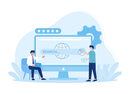 people are searching the internet concept flat illustration