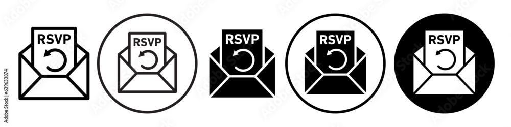 Poster rsvp icon. please respond to confirm event invitation symbol for web app ui use. vector set of email