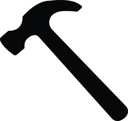 black Hammer icon template black color editable. Hammer symbol Flat sign isolated on white background. Simple vector for graphic and web design.