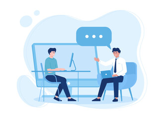 the people are having a meeting concept flat illustration