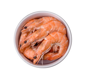 Tiger shrimp or langoustine boiled with spices and salt