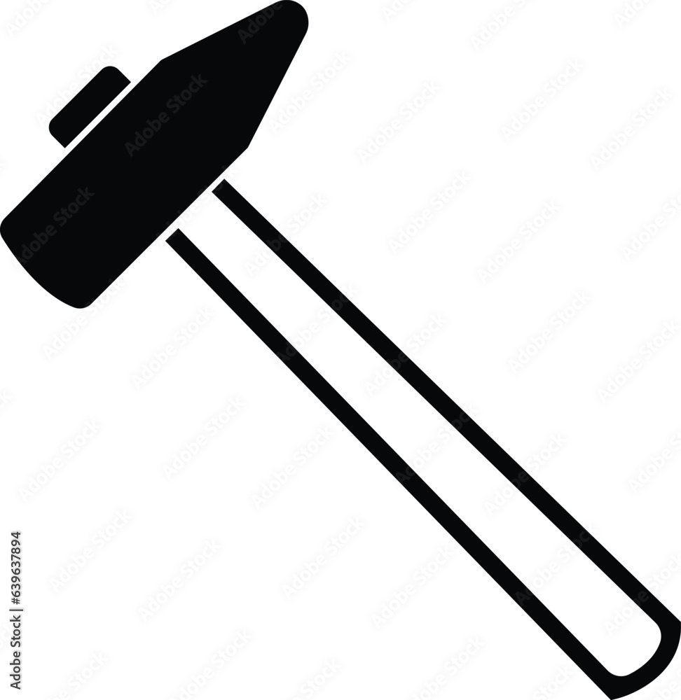 Poster black line hammer icon template black color editable. hammer symbol flat sign isolated on white back