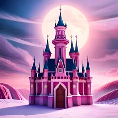 fairy tale castle generating by AI technology
