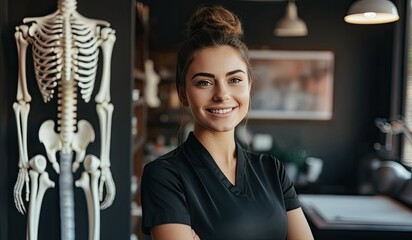 Caucasian Female Chiropractor Backdrop Good Looking Generative AI