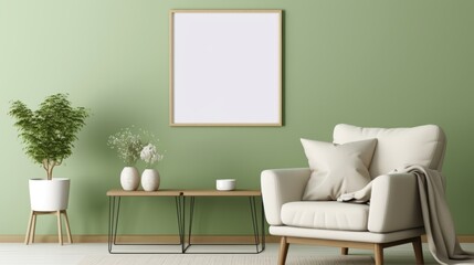 mockup interior living room backdrop template beautiful living room with armchair and black sample design poster frame on the wall room mockup template deisgn ideas