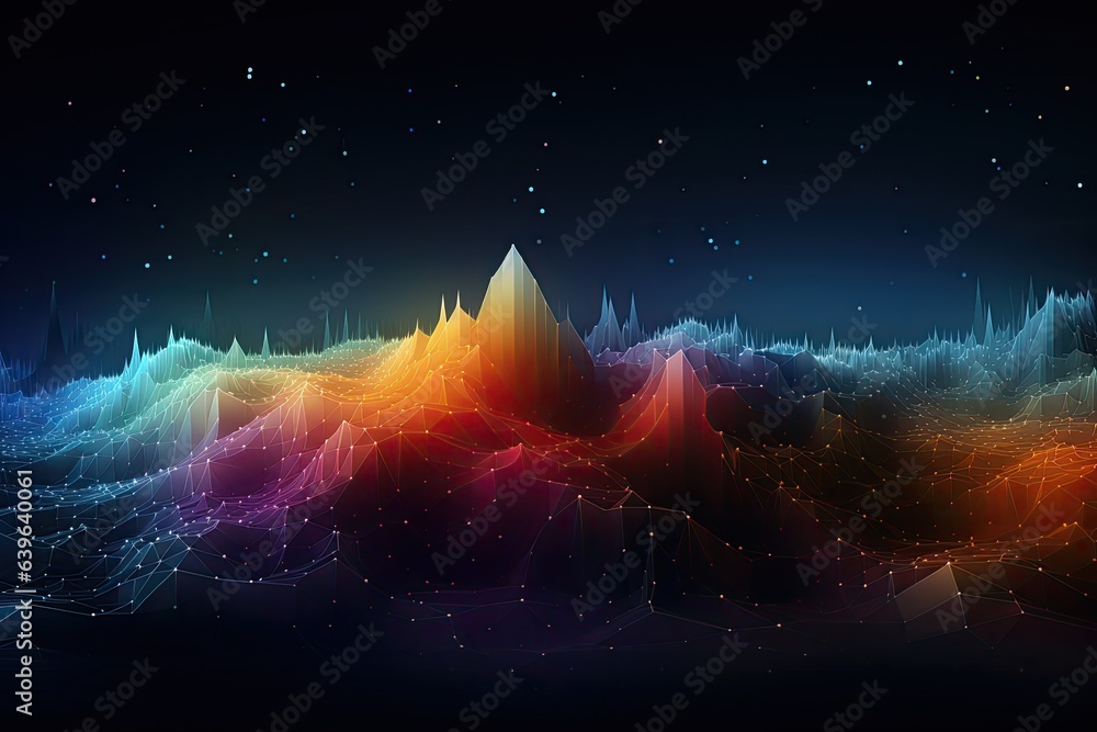 Poster futuristic technology wave background with glowing lines and particles illustration. abstract backgr