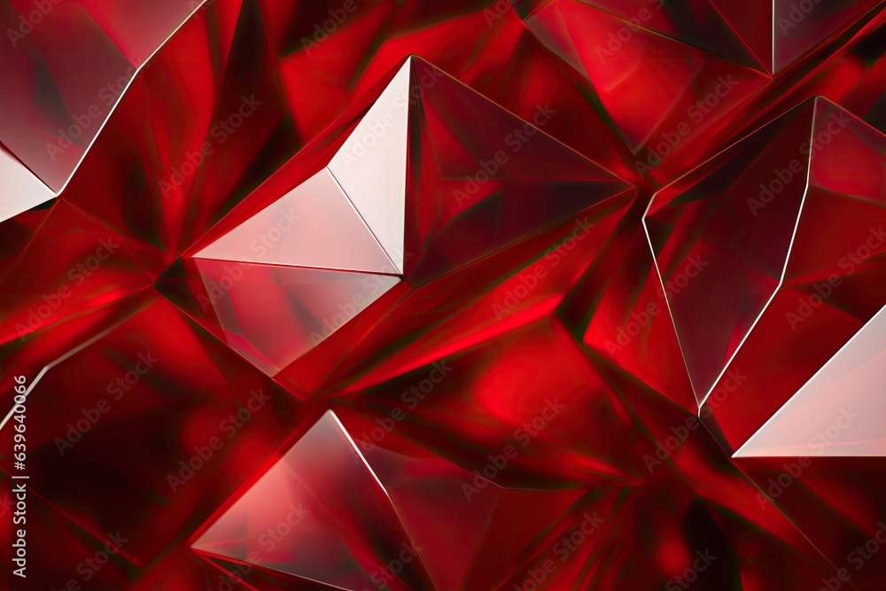 Poster abstract red background with crystal. 3d rendering, 3d illustration. abstract background red diamond
