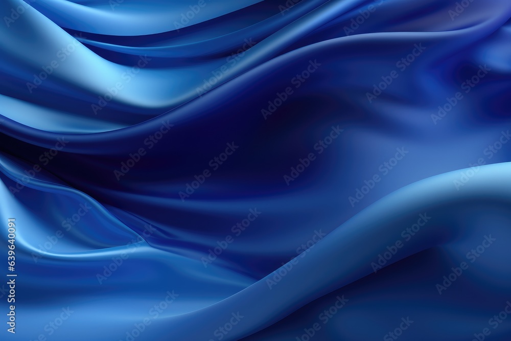 Aufkleber abstract blue background with smooth lines and waves. 3d render illustration, abstract background wi