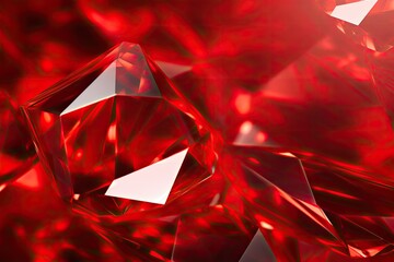 Red crystal background. 3d rendering,  3d illustration. Abstract background red diamond, AI Generated