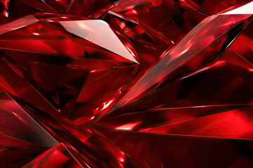 Abstract red crystal background. 3d rendering, 3d illustration. Abstract background red diamond, AI...