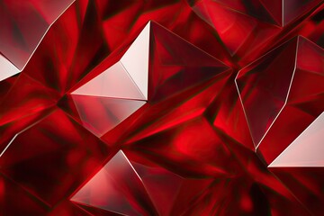 Abstract red background with crystal. 3d rendering, 3d illustration. Abstract background red diamond, AI Generated