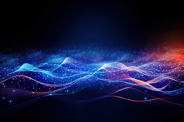 Abstract technology background with glowing lines and particles Illustration. Abstract Background Science Technology, AI Generated