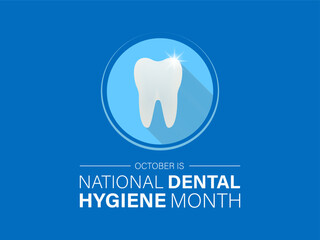 Dental Hygiene month observed each year during October. Banner, poster, card, background design.